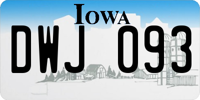 IA license plate DWJ093