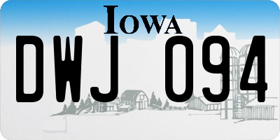 IA license plate DWJ094