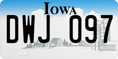 IA license plate DWJ097