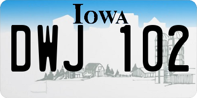 IA license plate DWJ102