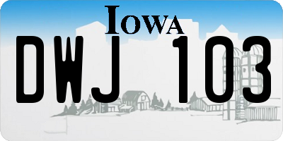 IA license plate DWJ103
