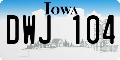 IA license plate DWJ104