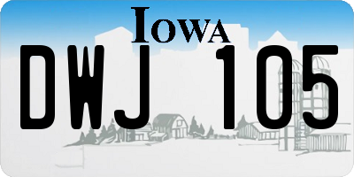 IA license plate DWJ105