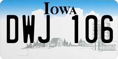 IA license plate DWJ106