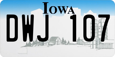 IA license plate DWJ107