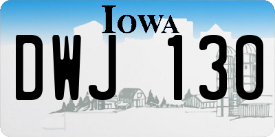 IA license plate DWJ130