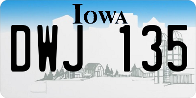 IA license plate DWJ135