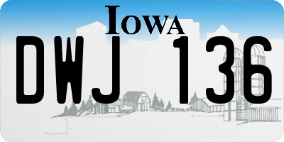 IA license plate DWJ136