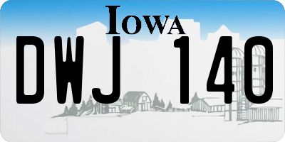 IA license plate DWJ140