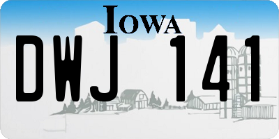 IA license plate DWJ141