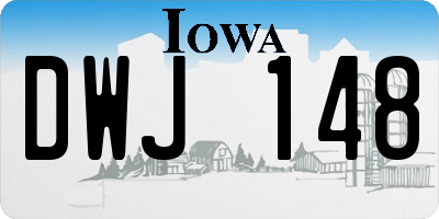 IA license plate DWJ148