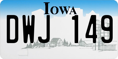 IA license plate DWJ149