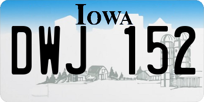 IA license plate DWJ152
