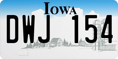 IA license plate DWJ154