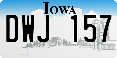 IA license plate DWJ157