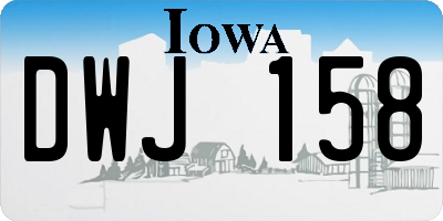 IA license plate DWJ158