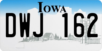 IA license plate DWJ162