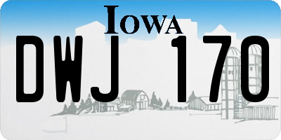 IA license plate DWJ170