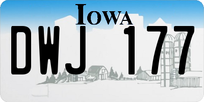 IA license plate DWJ177