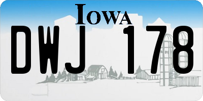 IA license plate DWJ178