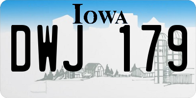 IA license plate DWJ179