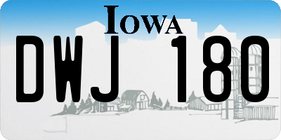 IA license plate DWJ180