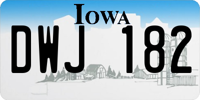 IA license plate DWJ182