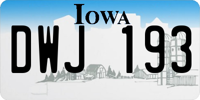 IA license plate DWJ193