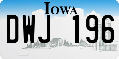 IA license plate DWJ196