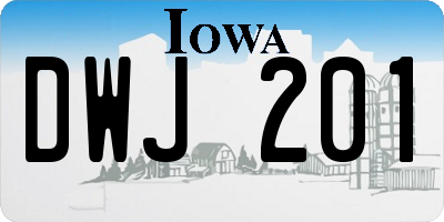 IA license plate DWJ201