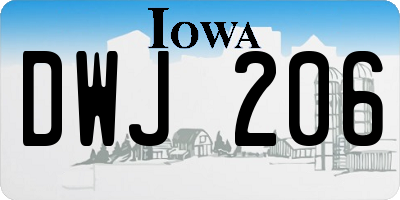 IA license plate DWJ206