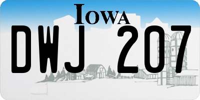 IA license plate DWJ207