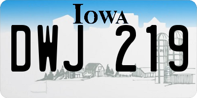 IA license plate DWJ219