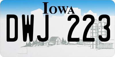 IA license plate DWJ223
