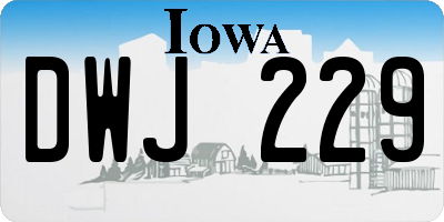 IA license plate DWJ229