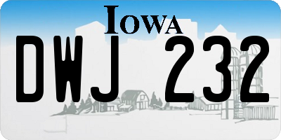 IA license plate DWJ232