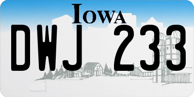 IA license plate DWJ233