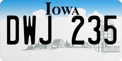 IA license plate DWJ235