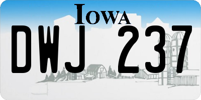 IA license plate DWJ237