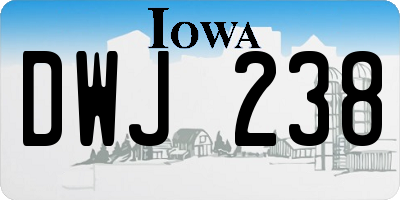 IA license plate DWJ238