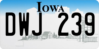 IA license plate DWJ239