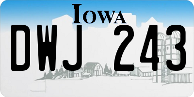 IA license plate DWJ243