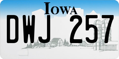 IA license plate DWJ257