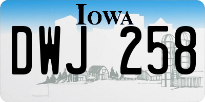 IA license plate DWJ258