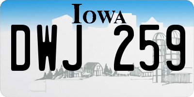 IA license plate DWJ259