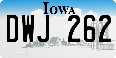 IA license plate DWJ262
