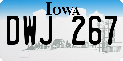IA license plate DWJ267