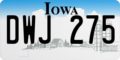 IA license plate DWJ275