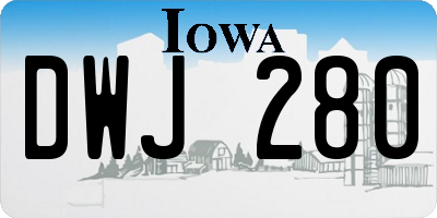 IA license plate DWJ280