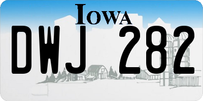 IA license plate DWJ282